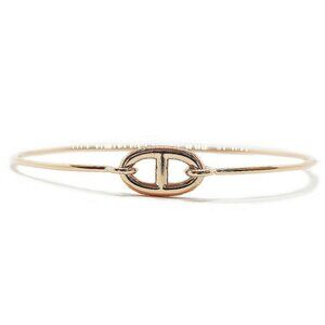 Hermes Ronde Chene Bangle Bracelet Pink Gold